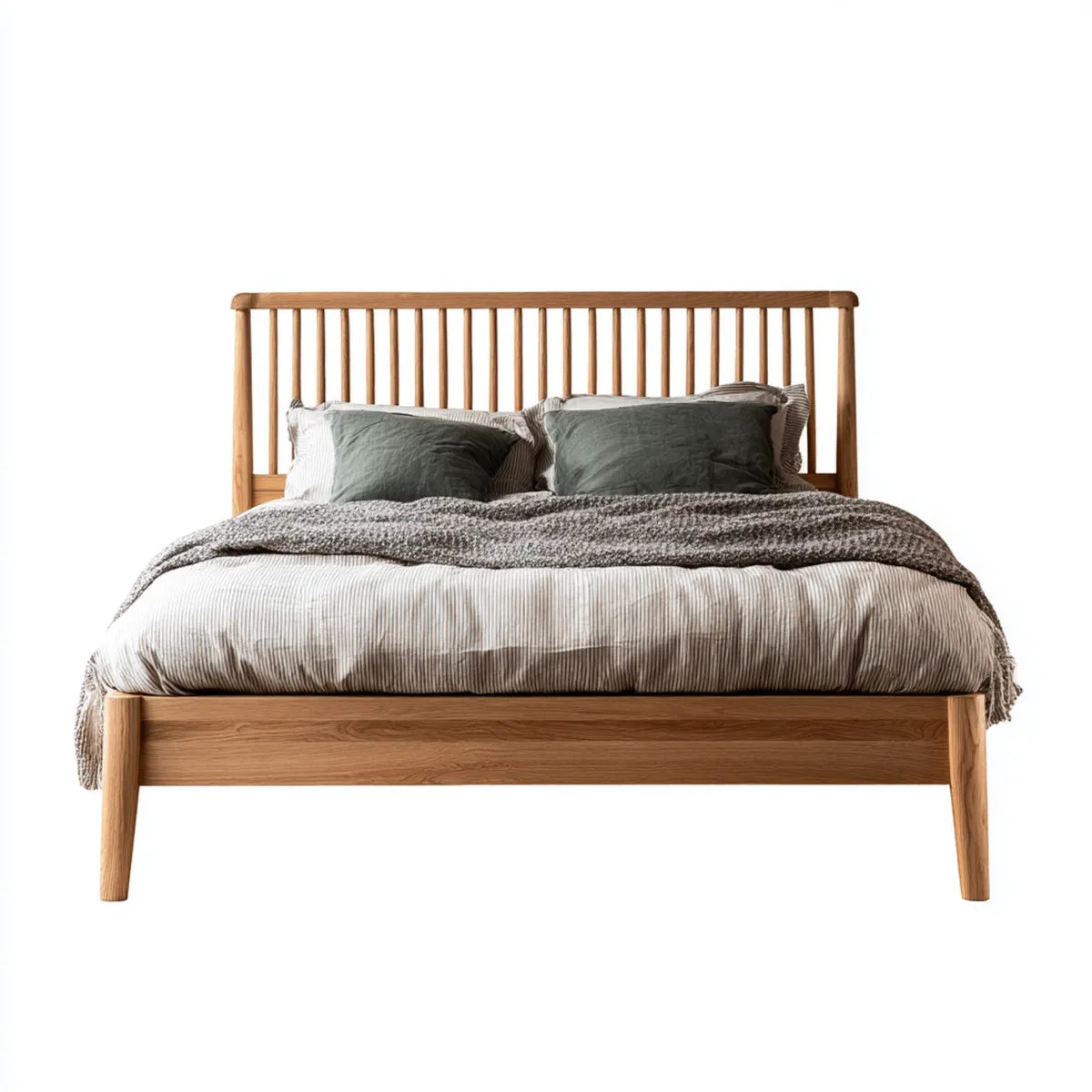 Letto matrimoniale in legno massello di rovere naturale 160 x 200 cm rettangolare